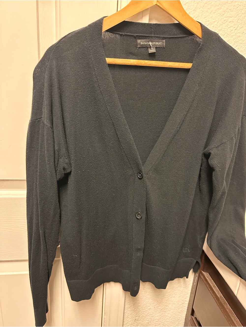Banana Republic Women's Dark Gray V-Neck Button Cardigan